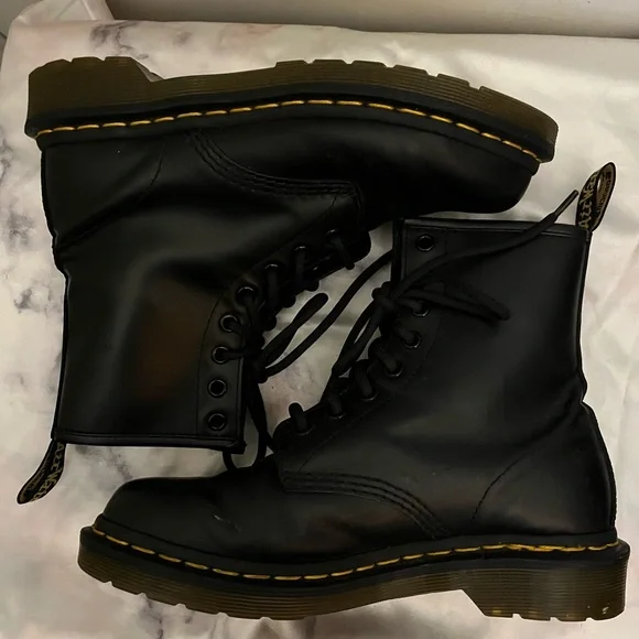 Dr. Martens Black Leather Lace-Up Boots - Picture 8 of 10